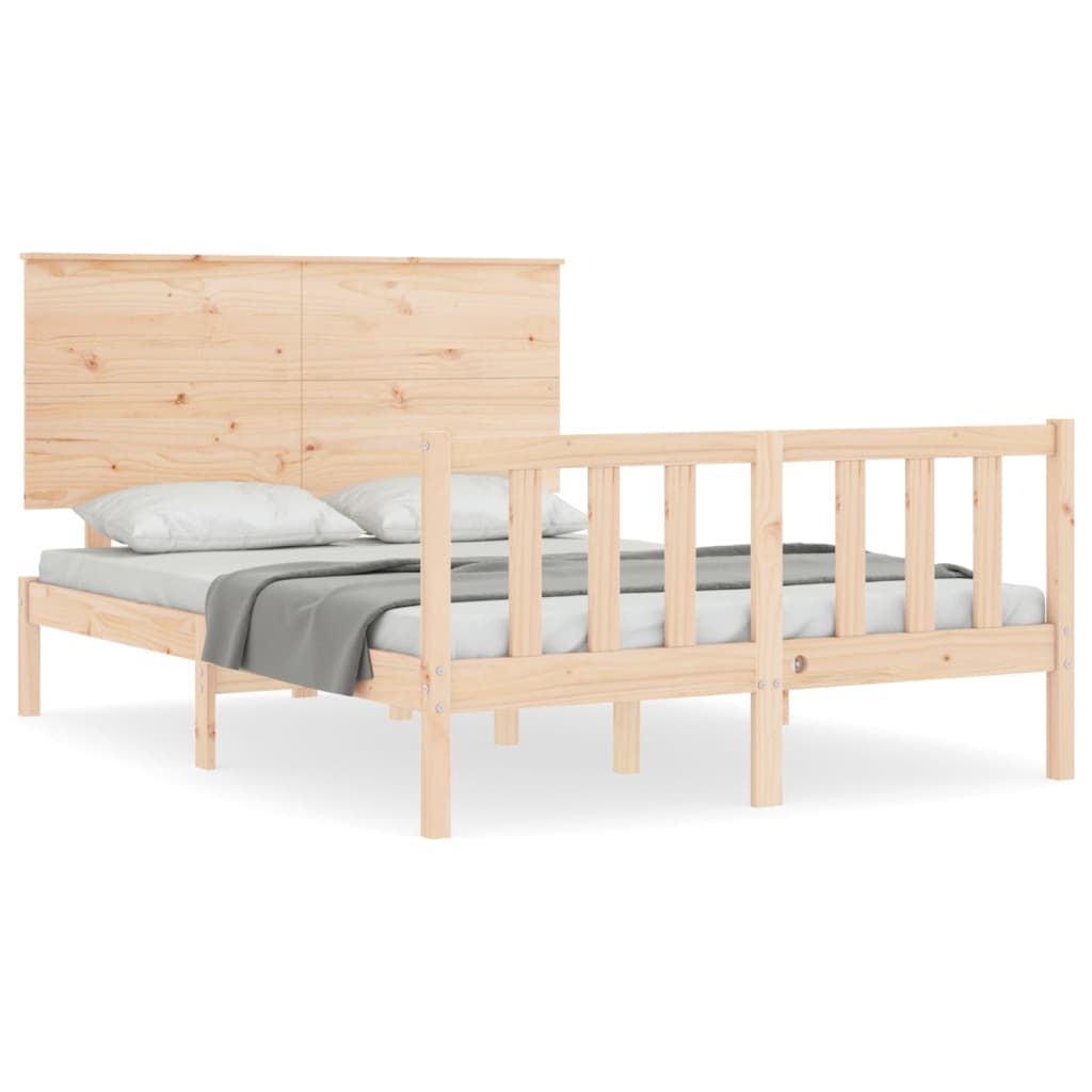 Bed Frame without Mattress 140x200 cm Solid Wood Pine