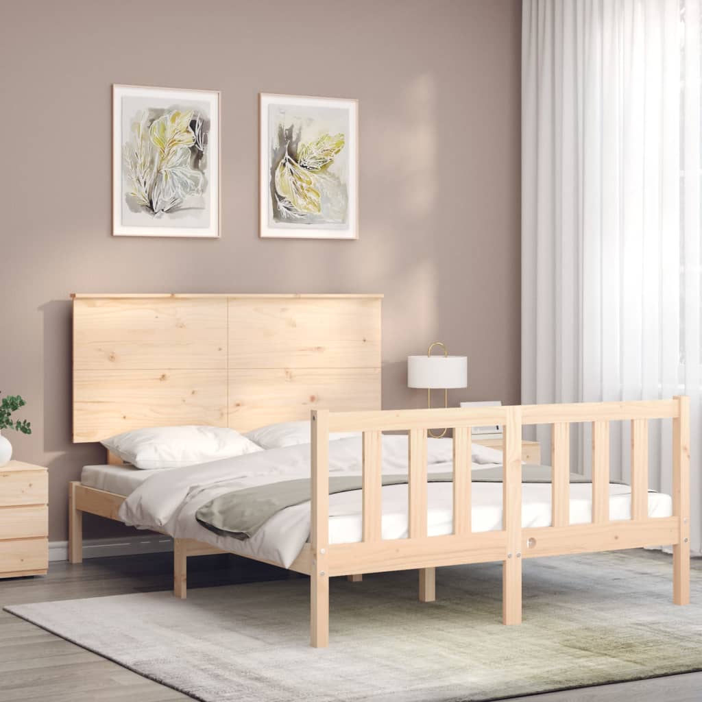 Bed Frame without Mattress 140x200 cm Solid Wood Pine