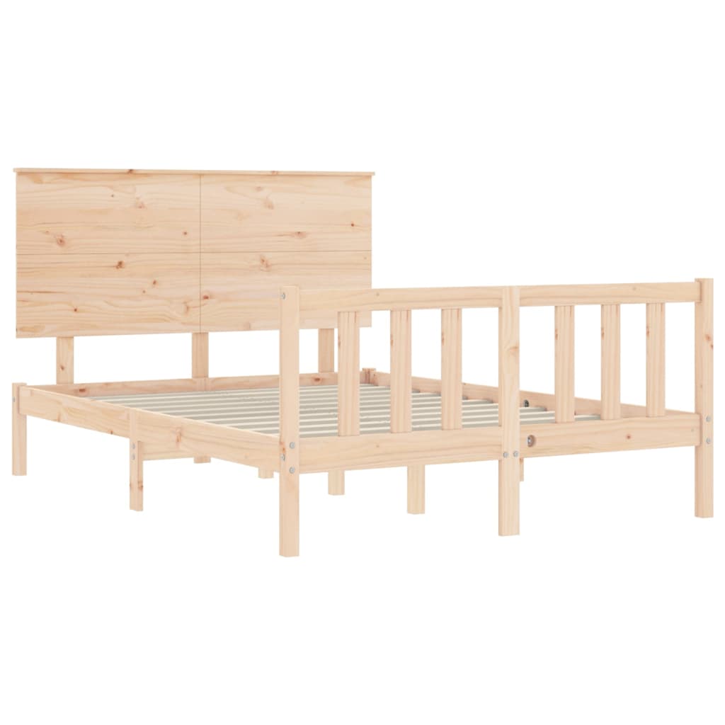 Bed Frame without Mattress 140x200 cm Solid Wood Pine