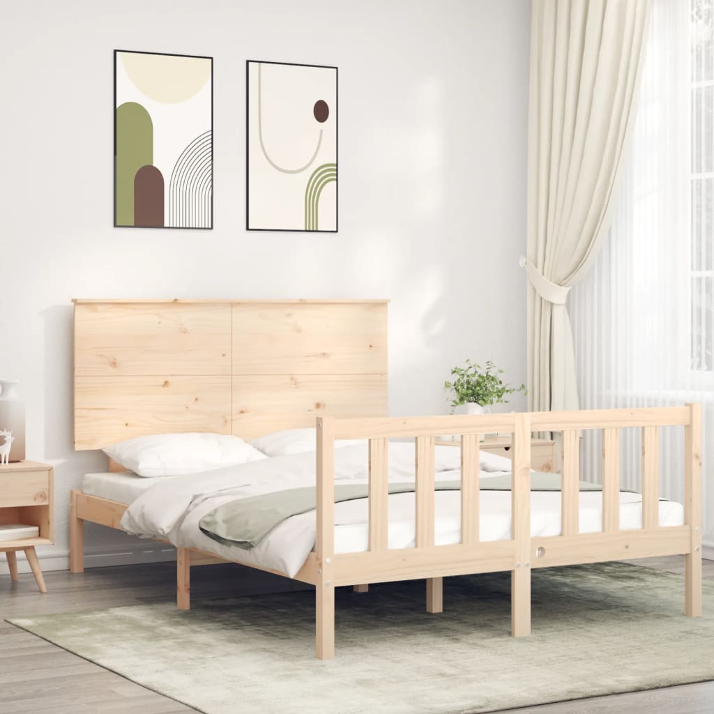 Bed Frame without Mattress 140x200 cm Solid Wood Pine