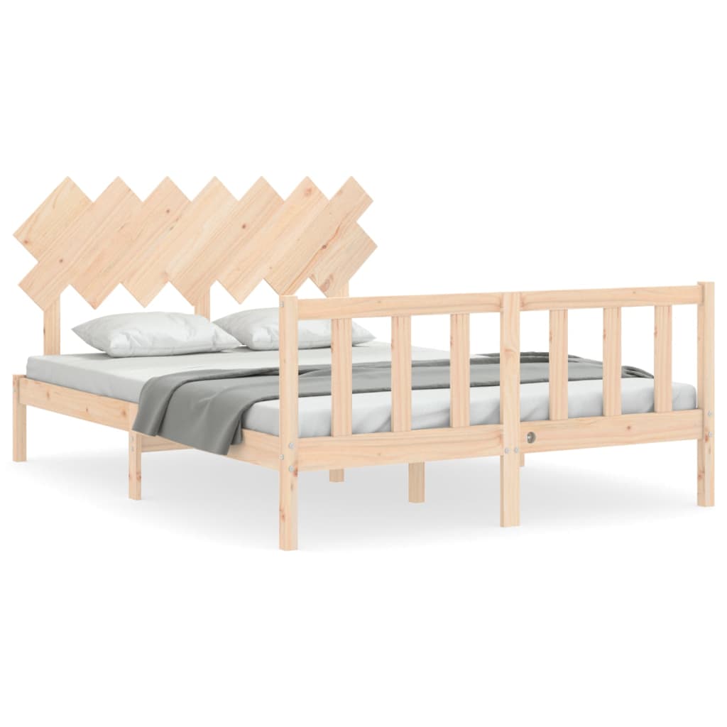 Bed Frame without Mattress 140x200 cm Solid Wood Pine