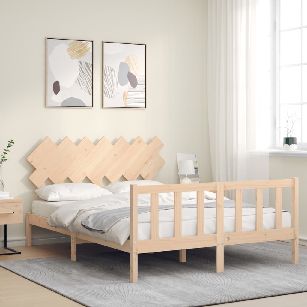 Bed Frame without Mattress 140x200 cm Solid Wood Pine