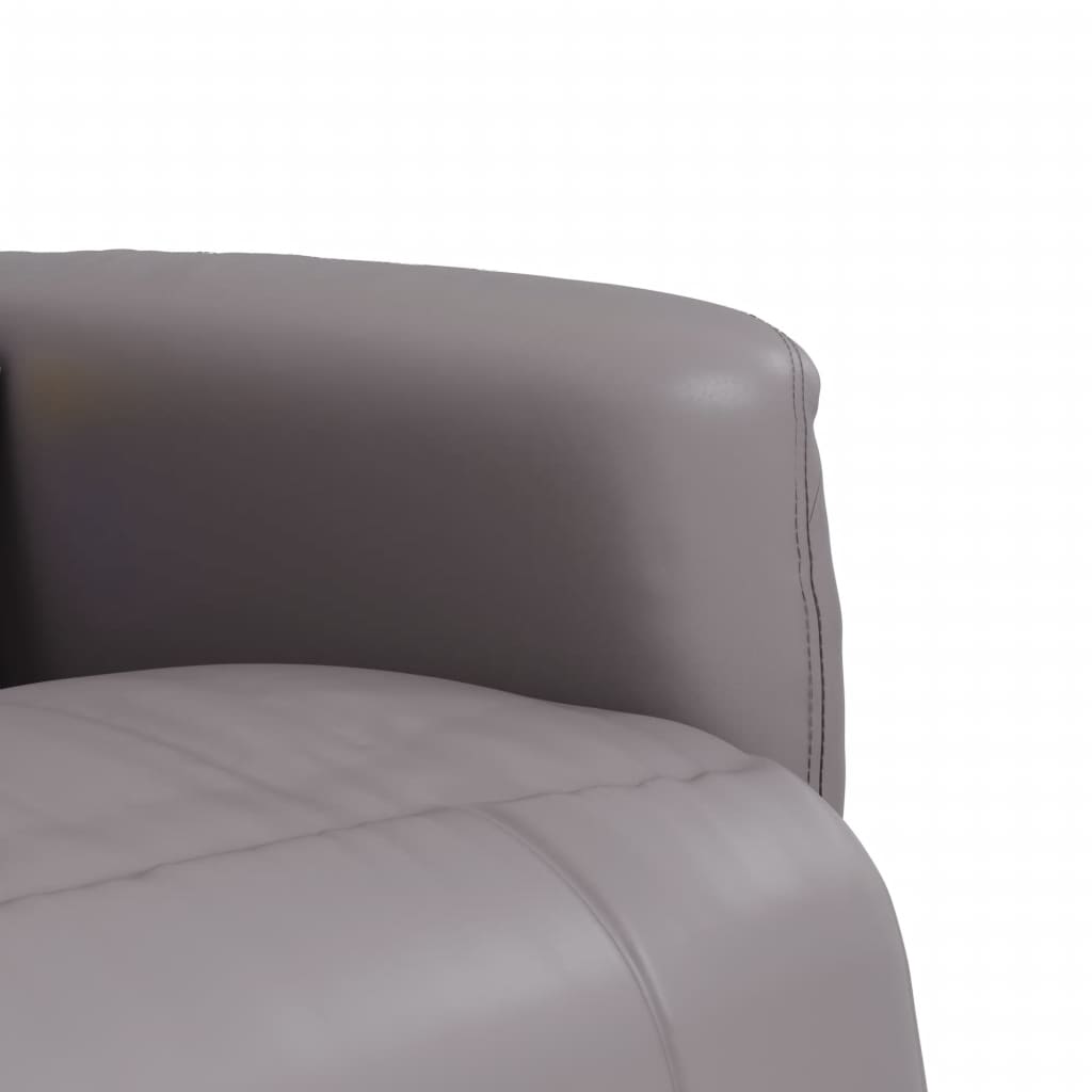 Massage Recliner Chair with Footrest Grey Faux Leather