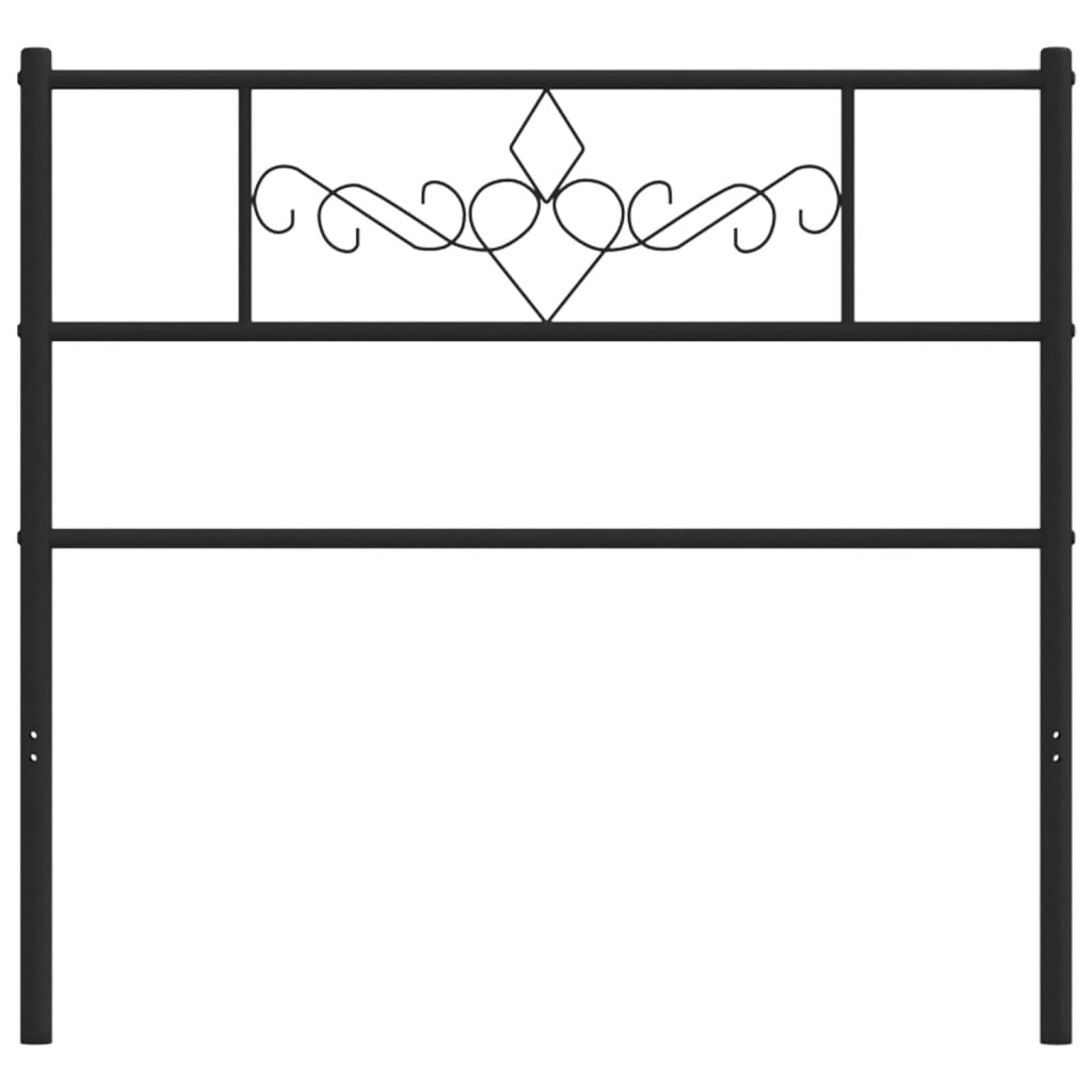 Sleek Black Metal Headboard - 90 cm Modern Bedroom Accent