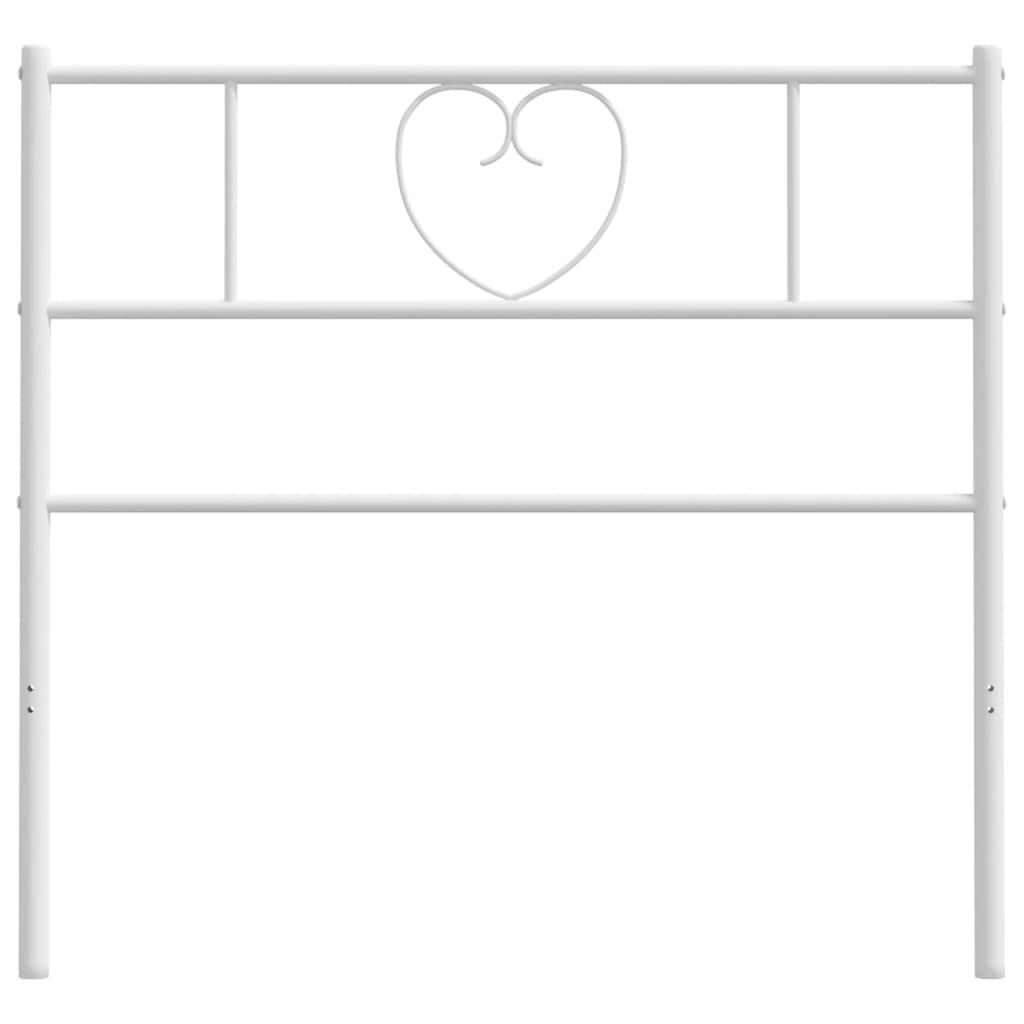 Metal Headboard White 90 cm