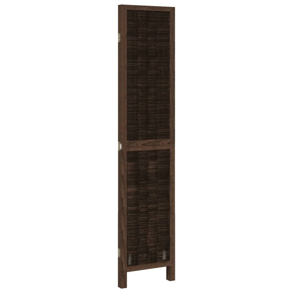 Elegant Dark Brown 3-Panel Room Divider - Solid Paulownia Wood