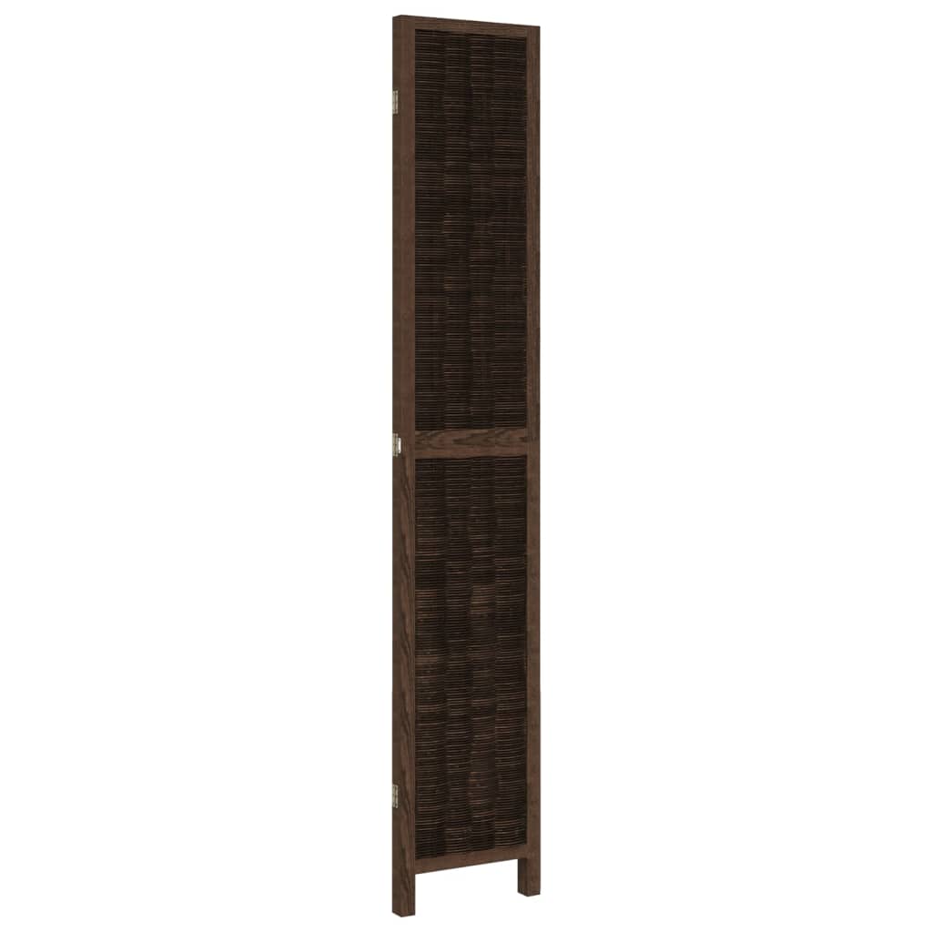 Dark Brown Solid Wood Paulownia 3-Panel Room Divider