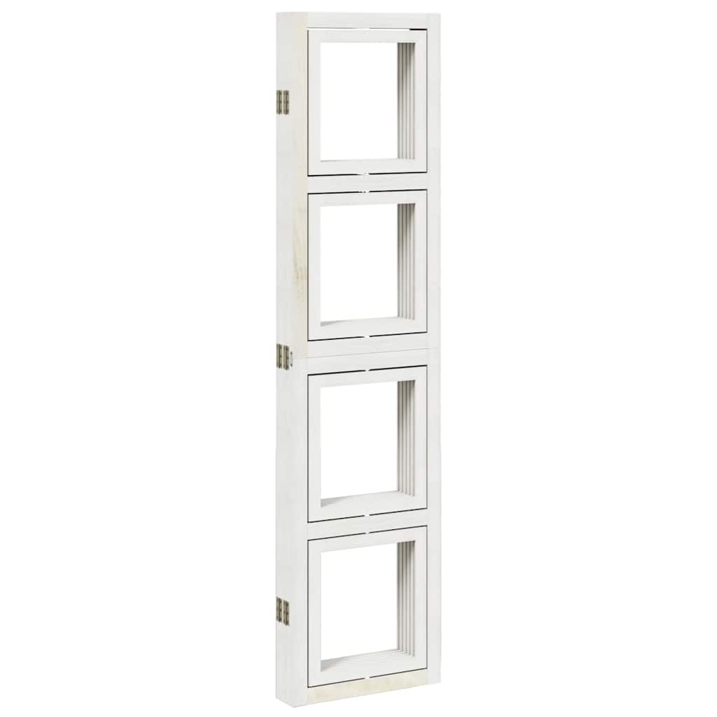 White Solid Wood Paulownia 5-Panel Room Divider