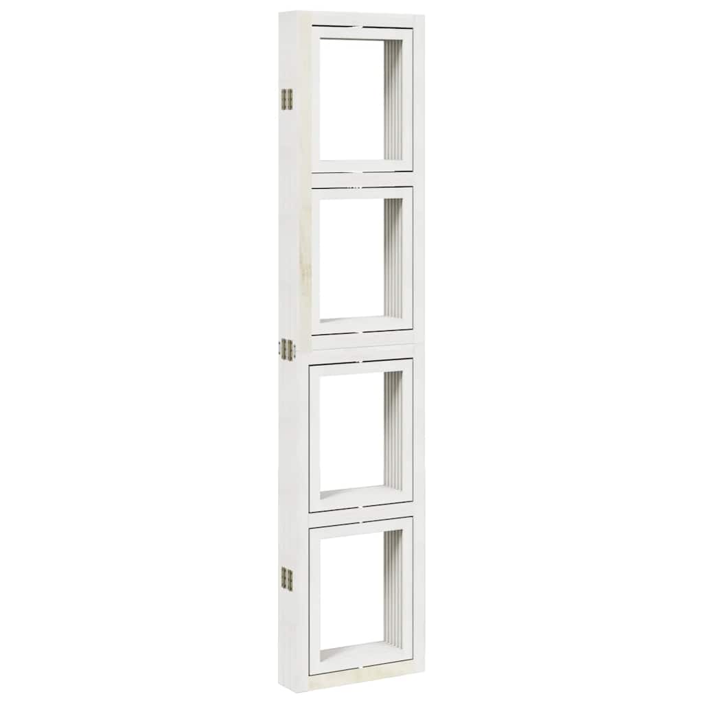 White Solid Wood 6-Panel Room Divider - Paulownia Elegance
