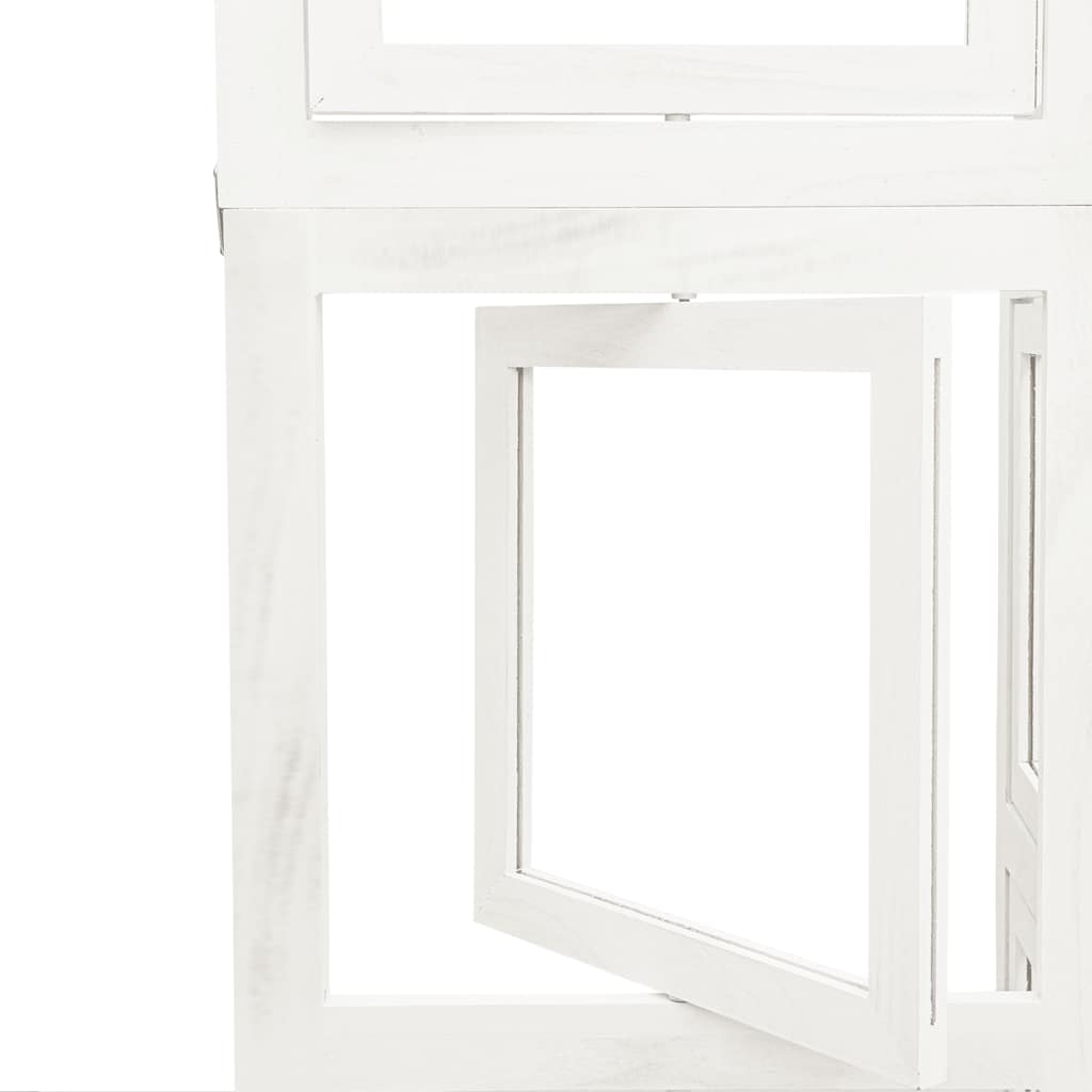 White Solid Wood 6-Panel Room Divider - Paulownia Elegance