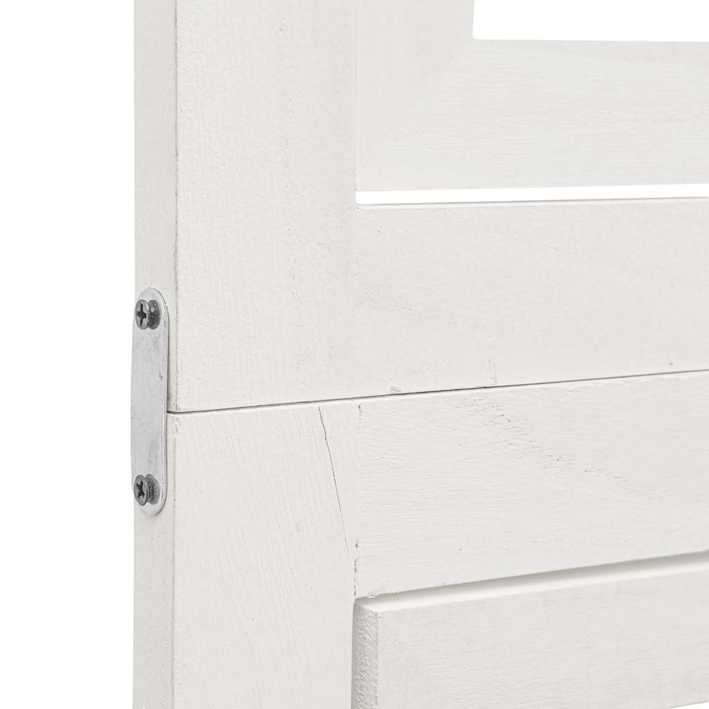 White Solid Wood 6-Panel Room Divider - Paulownia Elegance