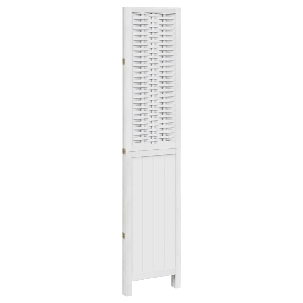 3-Panel Solid Wood Room Divider - White Paulownia Elegance