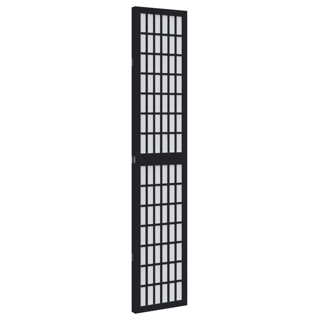 Elegant Black Paulownia Wood Room Divider - 3 Panel Design