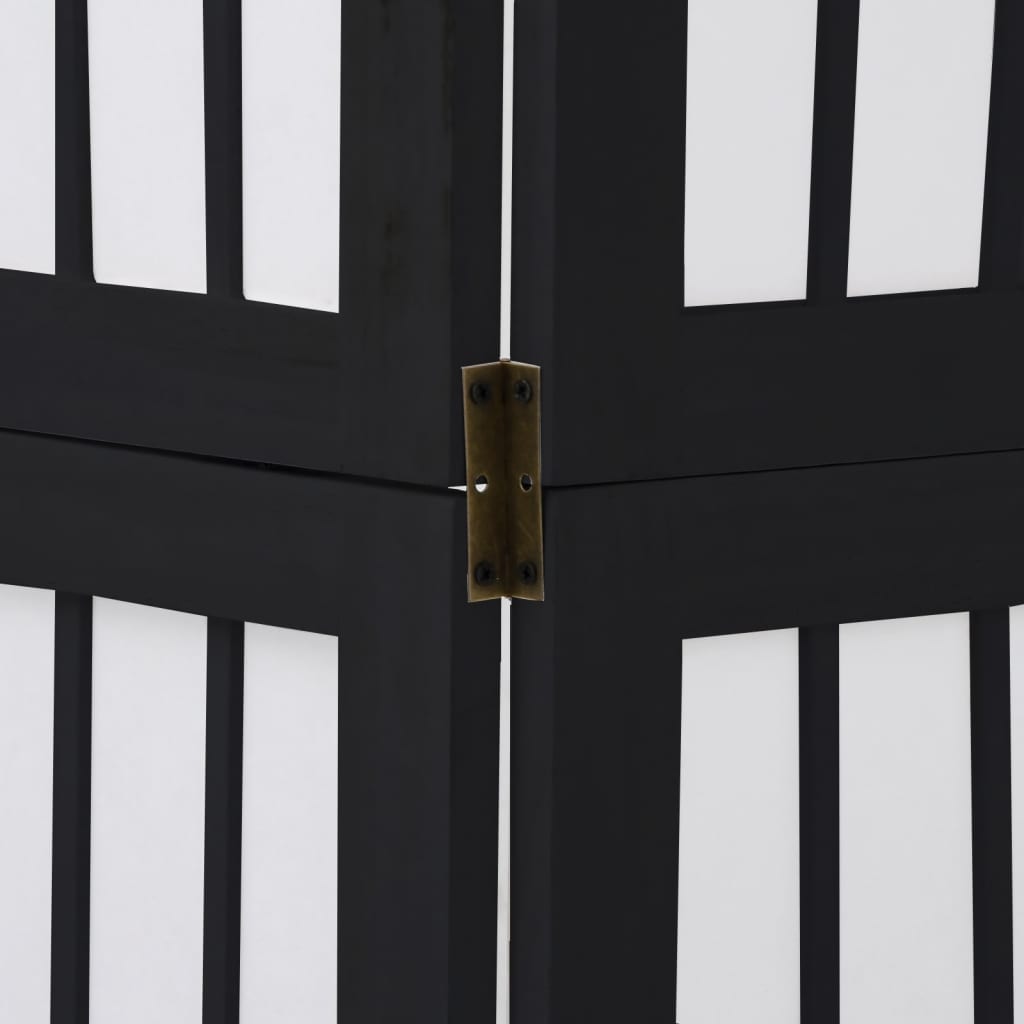 Elegant Black Paulownia Wood Room Divider - 3 Panel Design