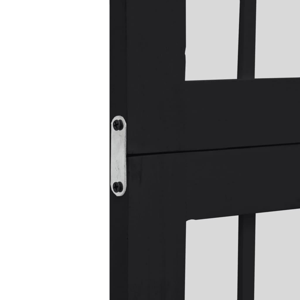 Elegant Black Paulownia Wood Room Divider - 4 Panels