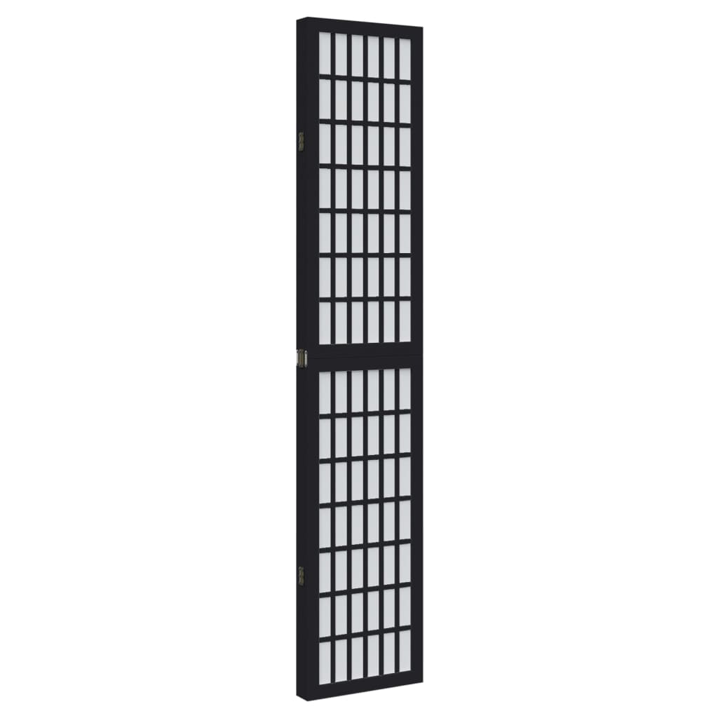 Elegant Black Paulownia Wood Room Divider - 4 Panels