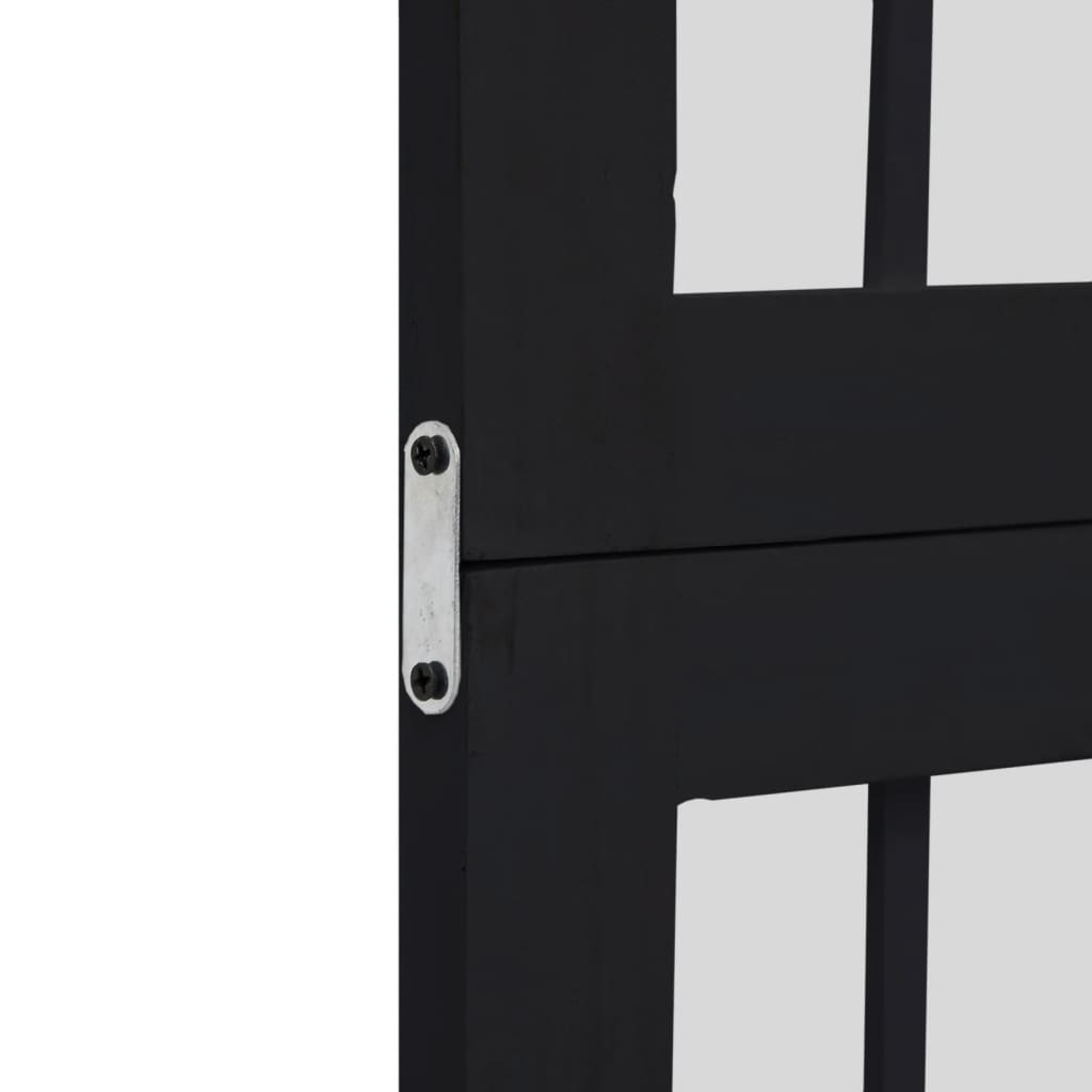 Elegant Black Paulownia Wood Room Divider - 4 Panels