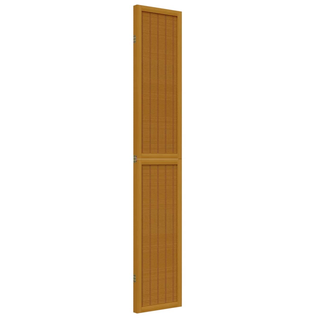 3-Panel Brown Solid Wood Room Divider - Paulownia Elegance