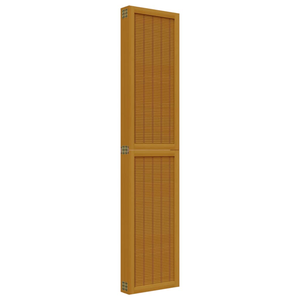 6-Panel Room Divider, Brown Solid Wood Paulownia Partition