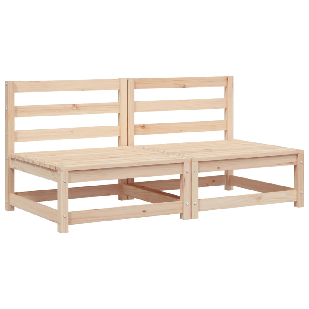 Solid Pine Garden Sofas, Armless Set of 2 (70x70x67 cm)