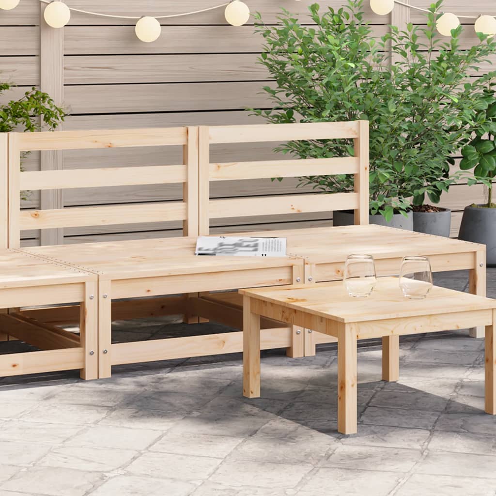 Solid Pine Garden Sofas, Armless Set of 2 (70x70x67 cm)