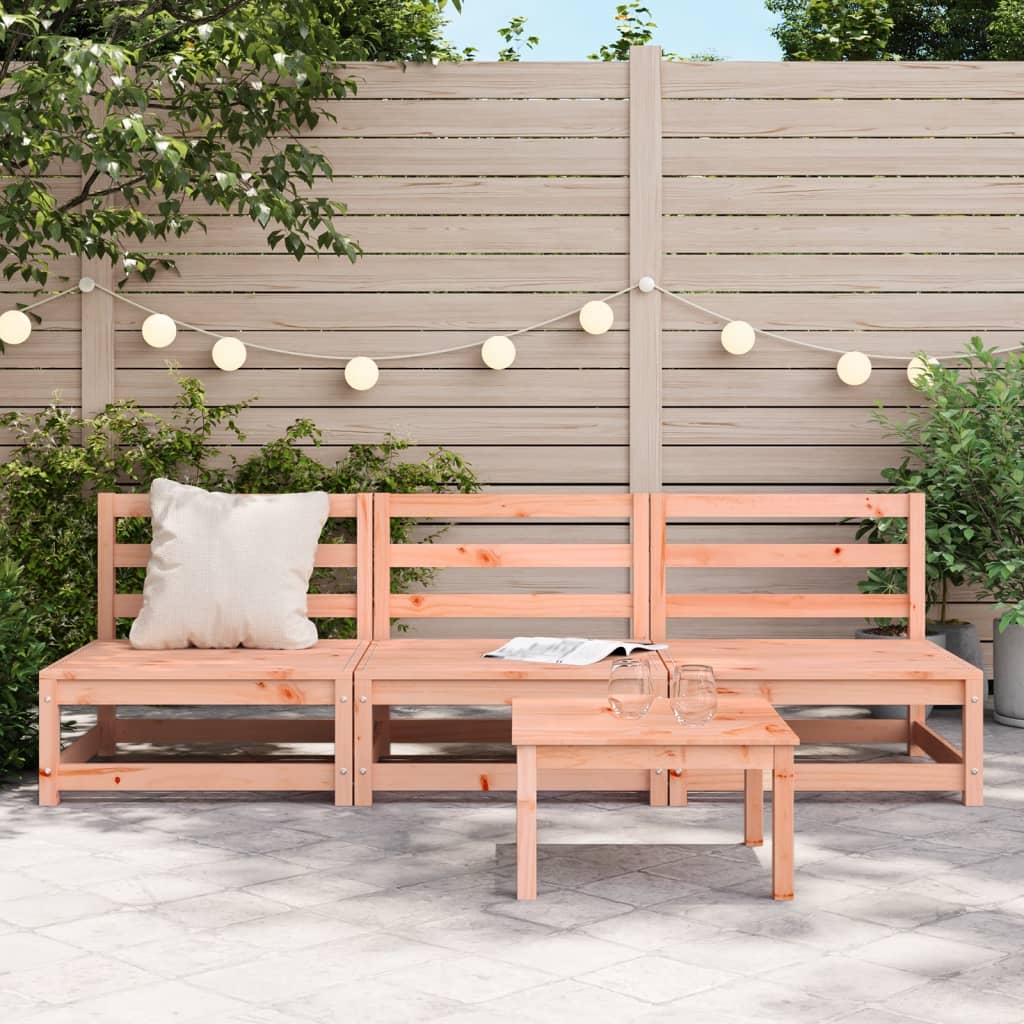 Solid Wood Douglas Armless Garden Sofa Set, 3Pcs, 70x70x67 cm