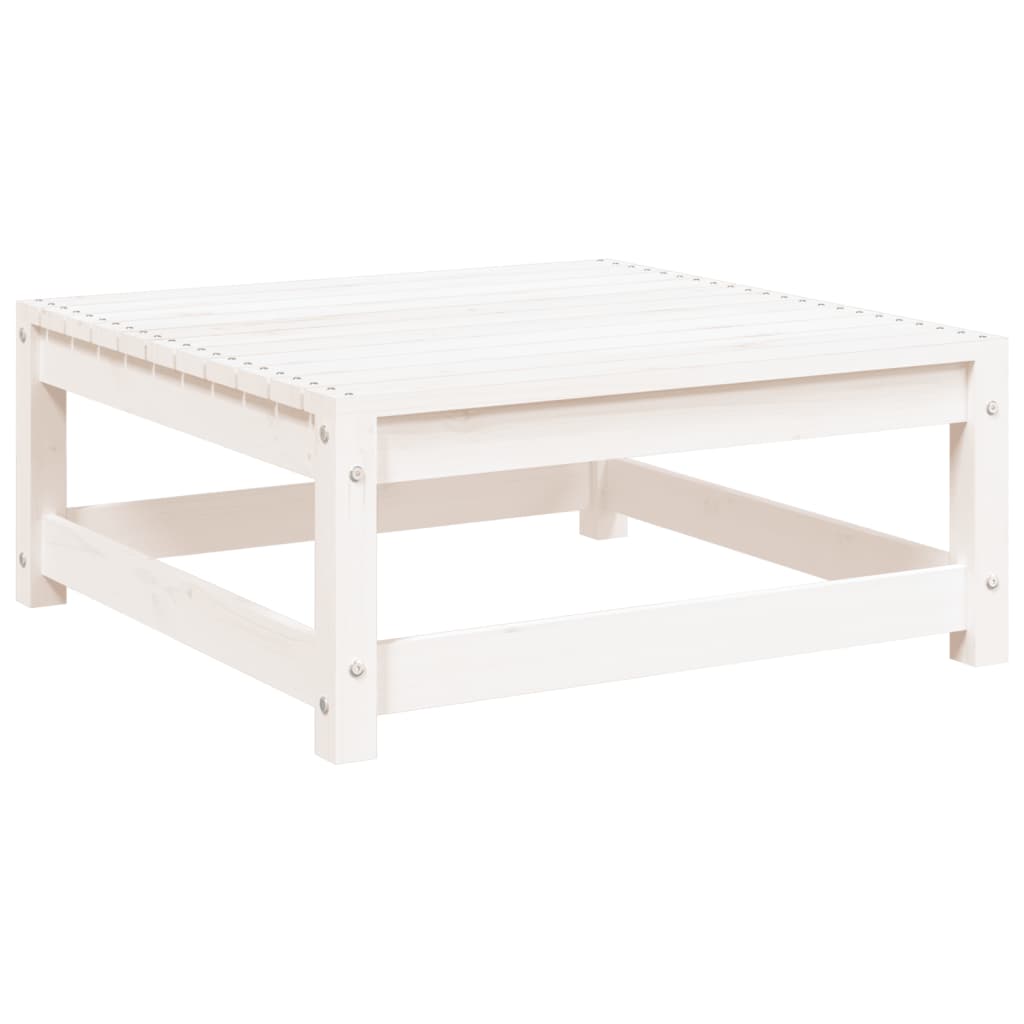 Solid Pine Garden Footstool - White, 70x70x30 cm