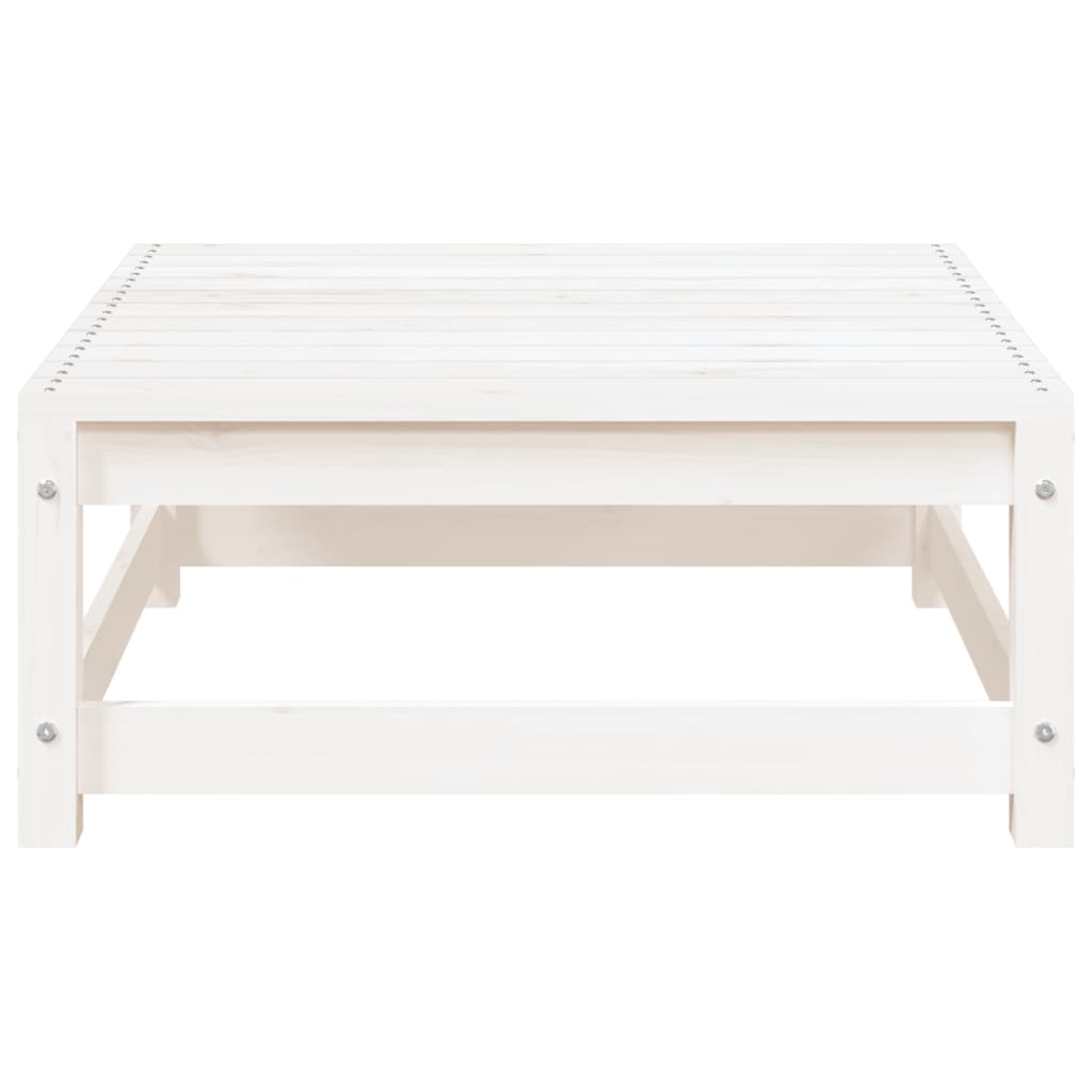 Solid Pine Garden Footstool - White, 70x70x30 cm