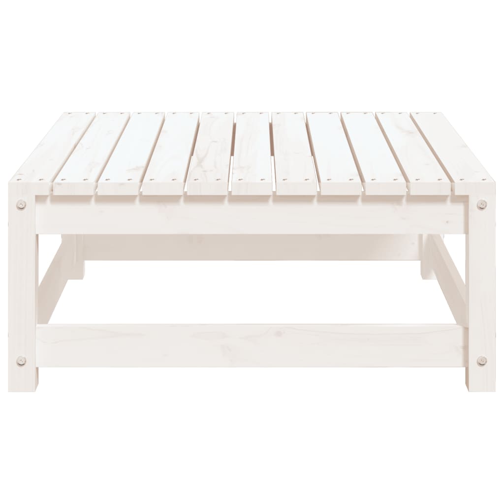 Solid Pine Garden Footstool - White, 70x70x30 cm