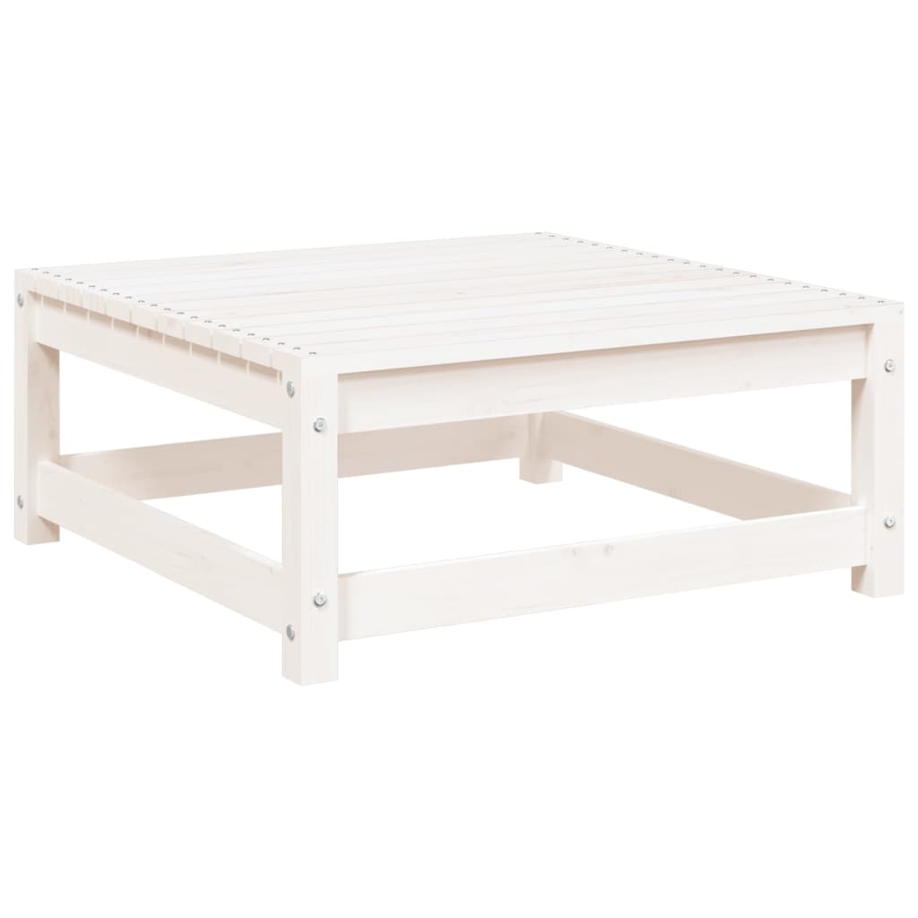 Solid Pine Garden Footstool - White, 70x70x30 cm