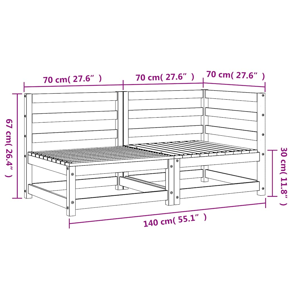 Outdoor 2-Seater Sofa in Pine Wood - Stylish & Durable Garden Seating