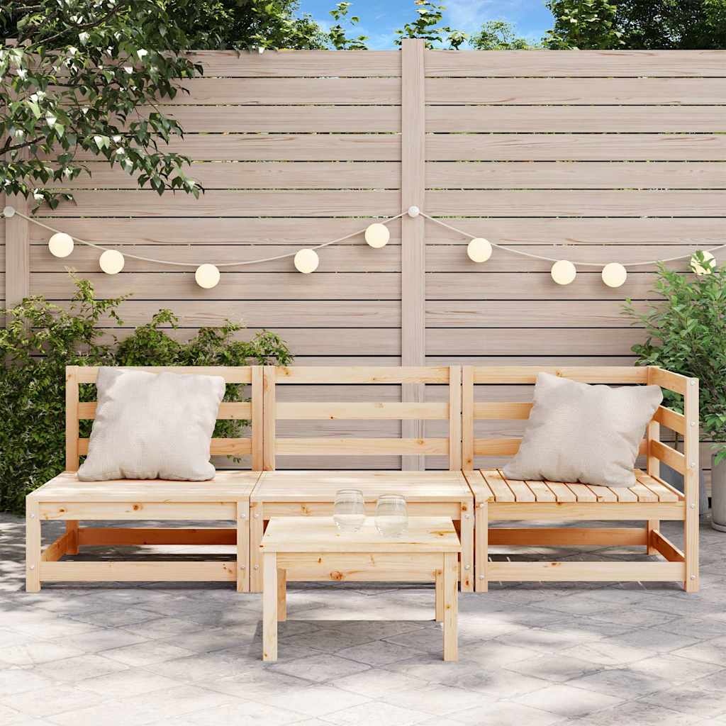 Solid Pine 3-Seater Garden Sofa – Durable Outdoor Comfort