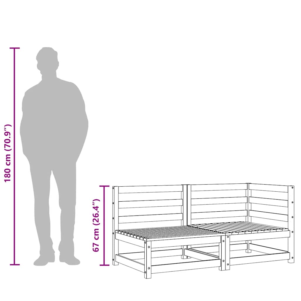 Solid Pine 3-Seater Garden Sofa – Durable Outdoor Comfort