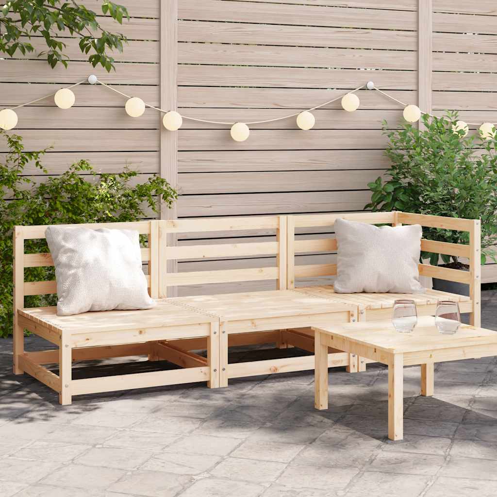 Solid Pine 3-Seater Garden Sofa – Durable Outdoor Comfort