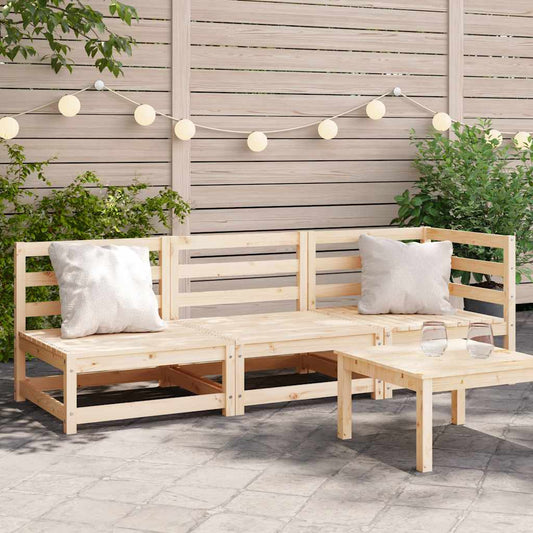 Solid Pine 3-Seater Garden Sofa – Durable Outdoor Comfort