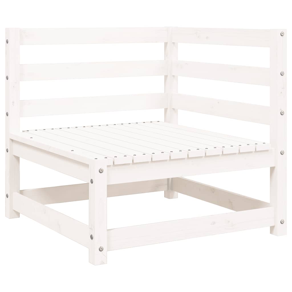 White 3-Seater Garden Sofa in Solid Pine Wood
