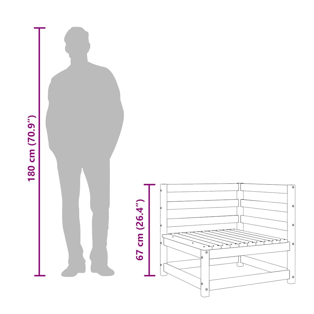 Elegant 3-Seater Garden Sofa | Solid Douglas Wood | Natural Finish