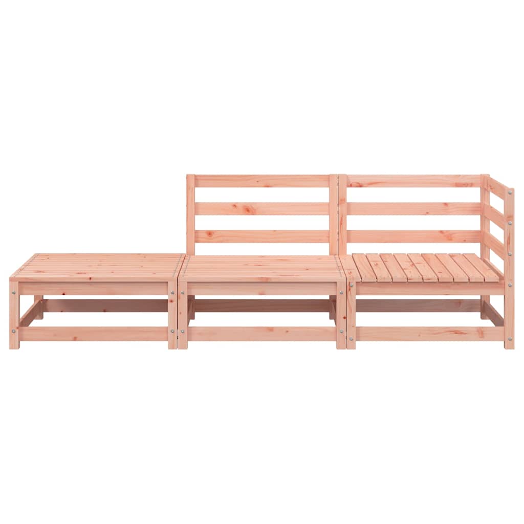 2-Seater Solid Wood Douglas Garden Sofa with Footstool
