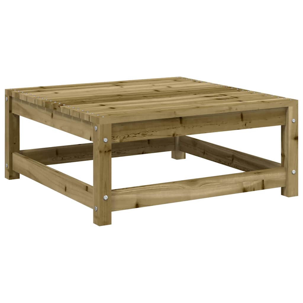 2-Seater Pine Wood Garden Sofa & Footstool Set - Natural Finish