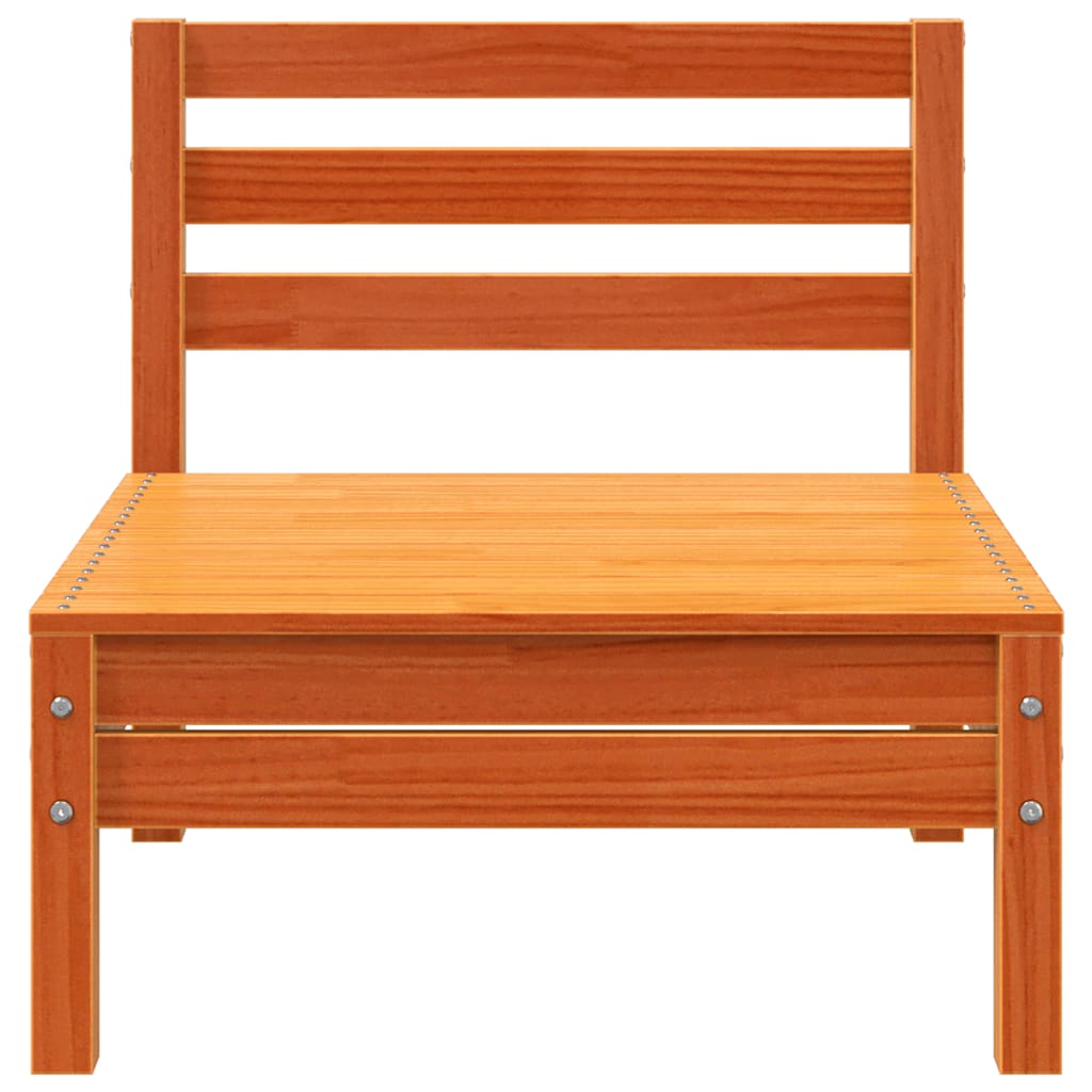 Wax Brown Pine Garden Sofa Armless - Solid Wood Elegance