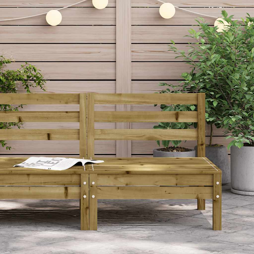 Armless Garden Sofa in Impregnated Pine Wood for Outdoor Elegance