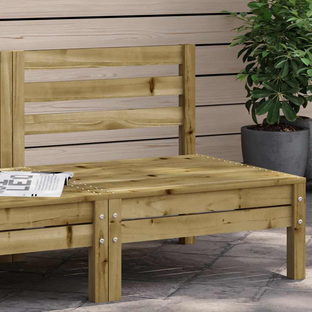 Armless Garden Sofa in Impregnated Pine Wood for Outdoor Elegance