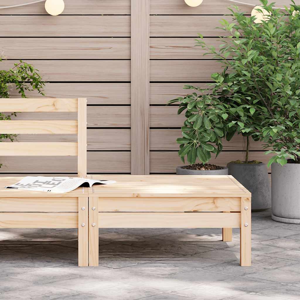 Solid Pine Garden Footstool - Durable Wooden Outdoor Accent