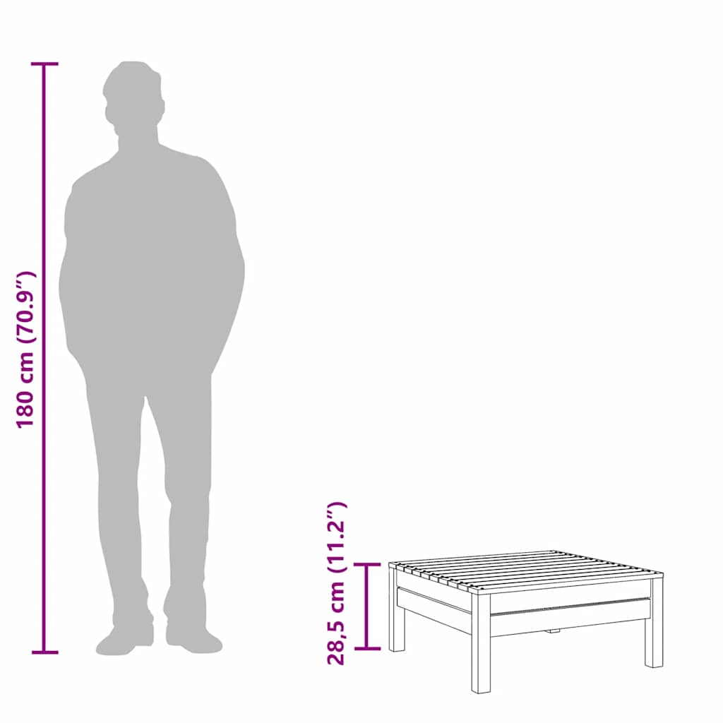 Solid Pine Garden Footstool - Durable Wooden Outdoor Accent