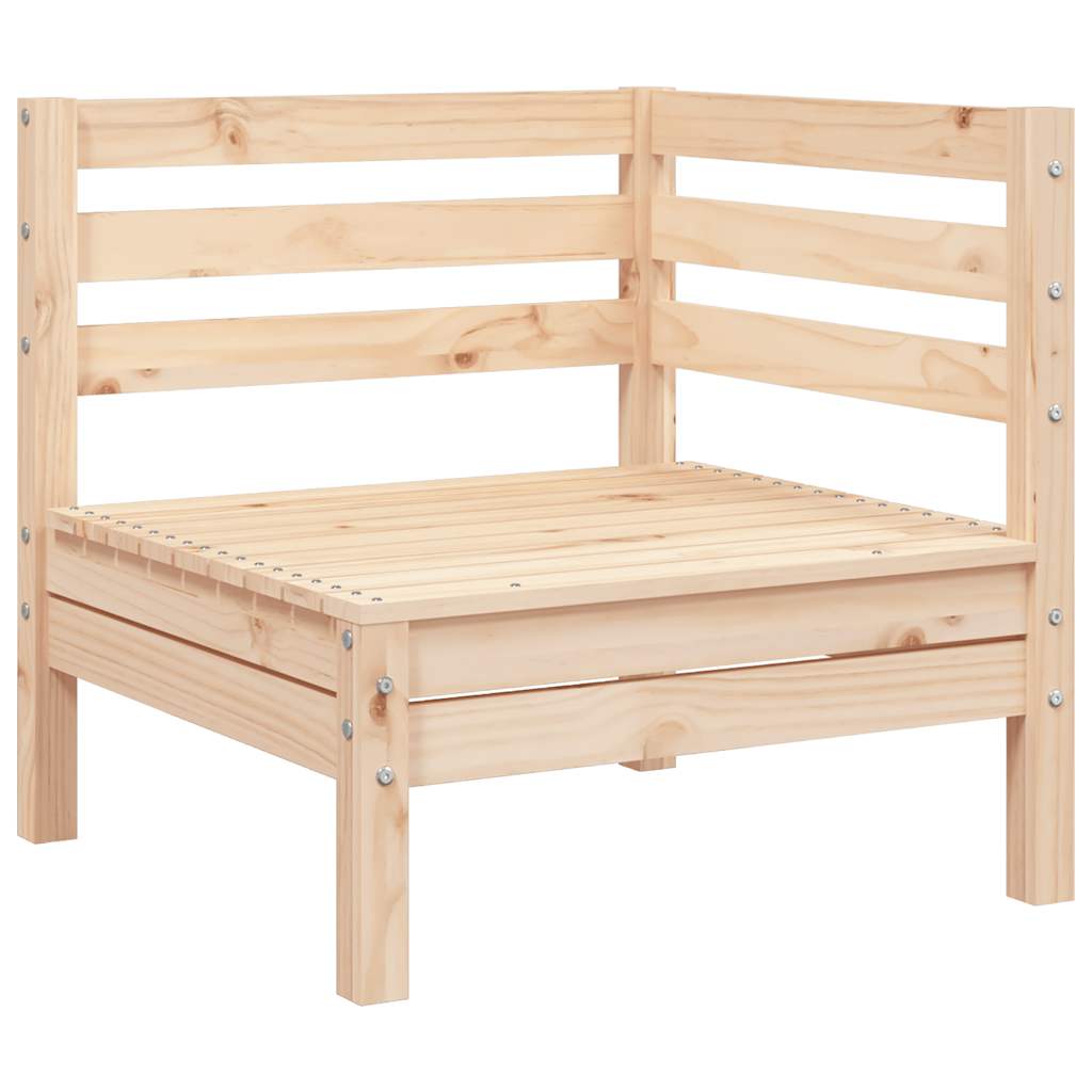 Solid Pine 2-Seater Garden Sofa with Footstool - Natural Wood Finish