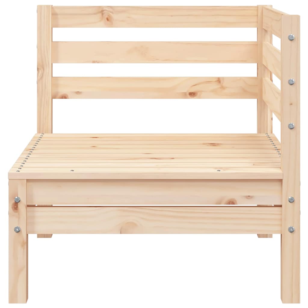 Solid Pine 2-Seater Garden Sofa with Footstool - Natural Wood Finish