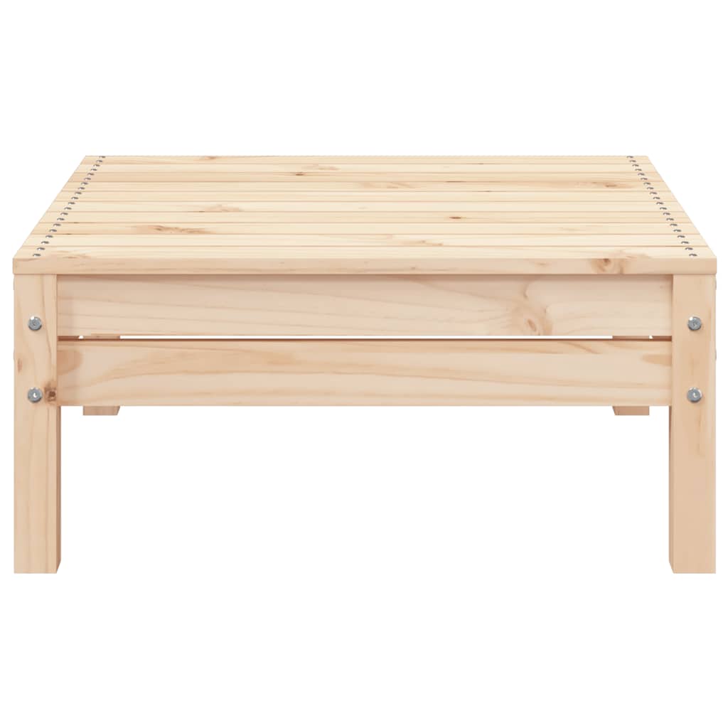 Solid Pine 2-Seater Garden Sofa with Footstool - Natural Wood Finish