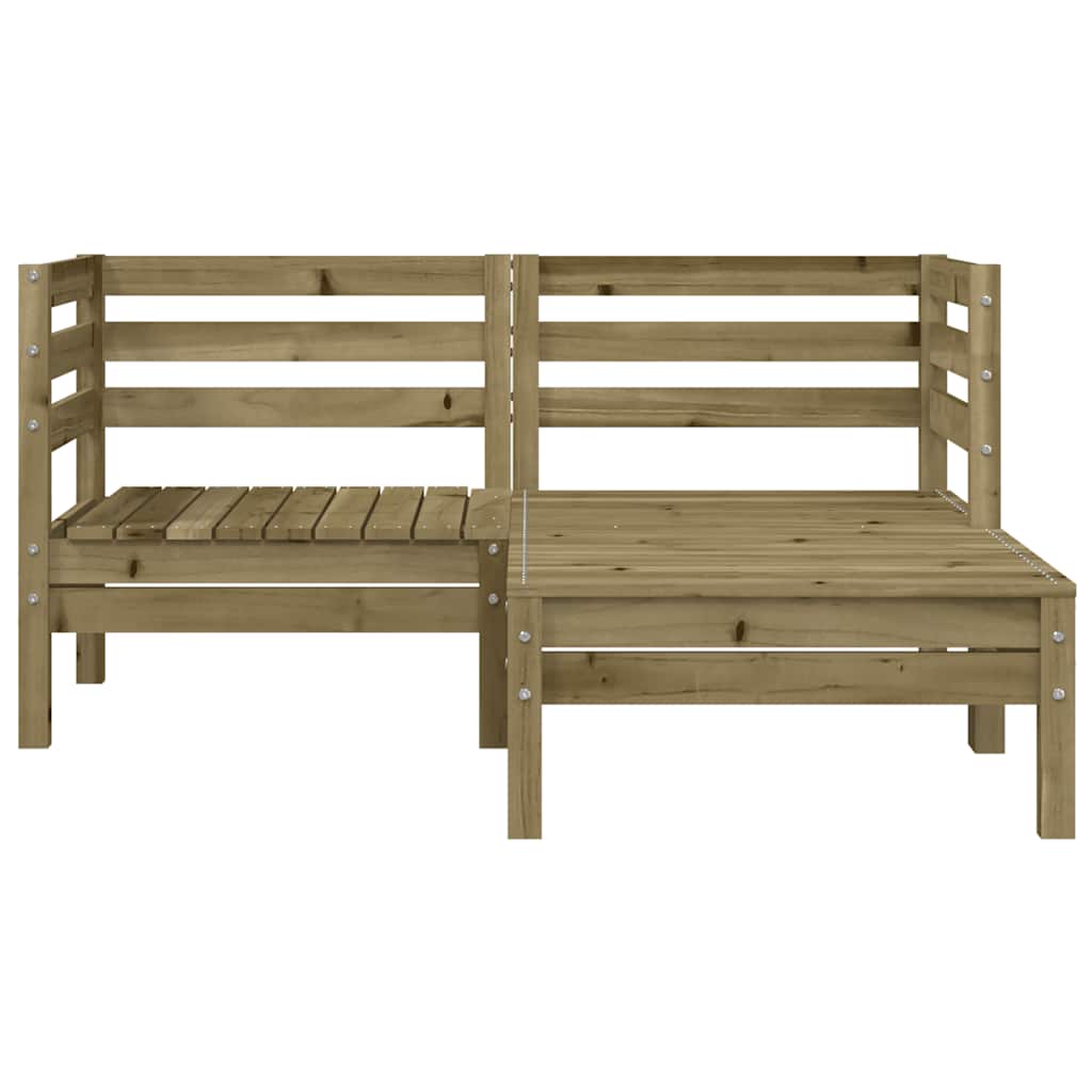 2-Seater Pine Garden Sofa with Footstool - Impregnated Wood