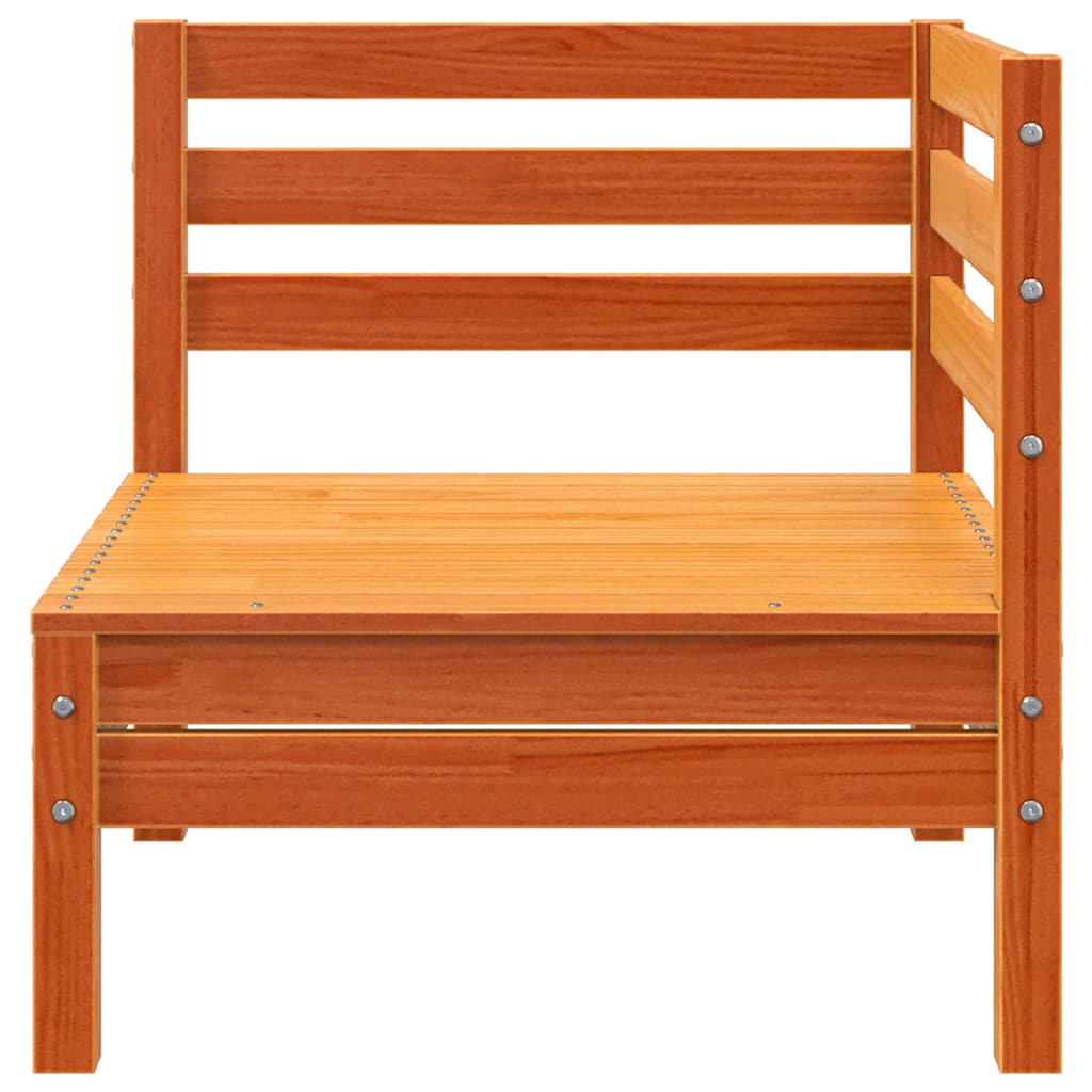 Elegant Garden Sofa 3-Seater in Wax Brown Solid Pine Wood