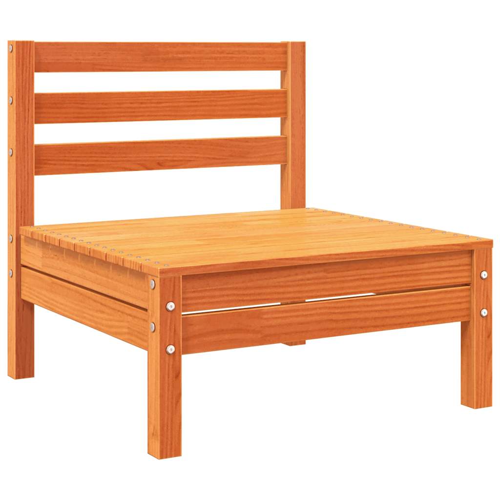 3-Seater Wax Brown Garden Sofa, Solid Pine Wood Furniture